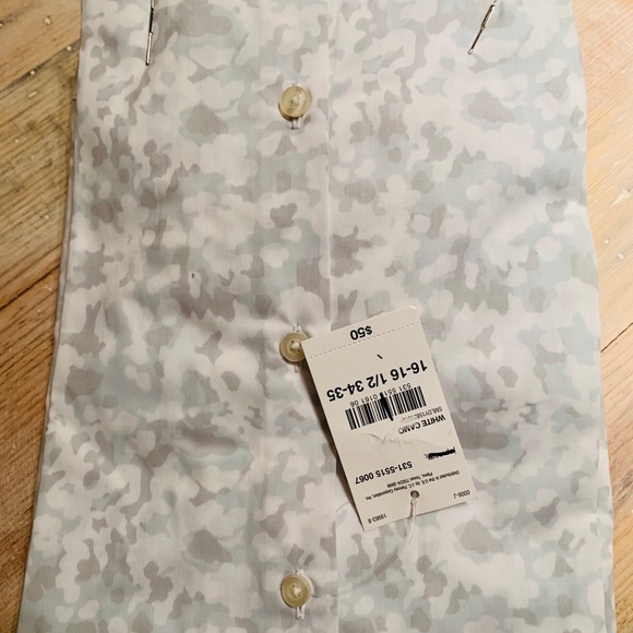 NWT J Ferrar white camo slim shirt - Picture 4 of 4